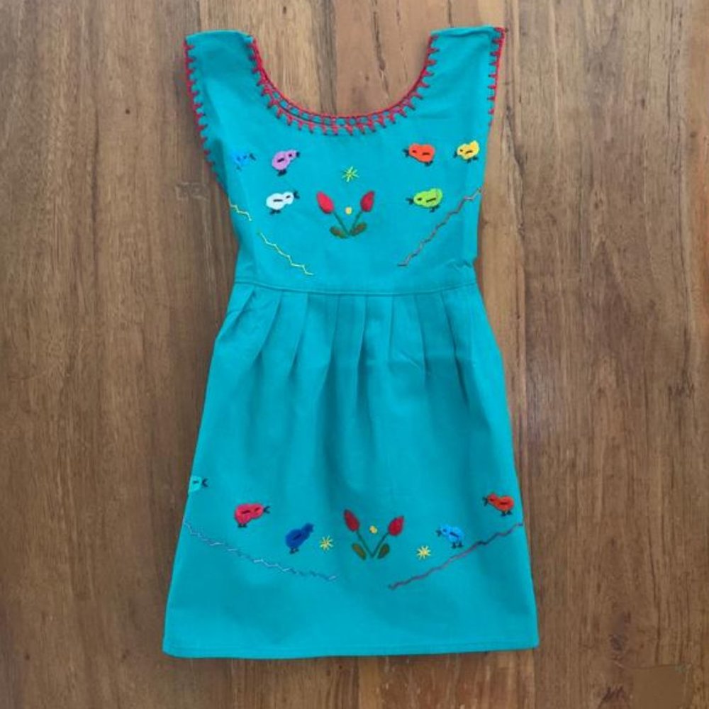 Mexican Toddler Girl Hand Embroidered Dresses.